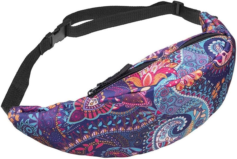 Sports Hiking Running Belt Waist Bag，Fashion Travel Fanny Bag Super Lightweight For Travel Waist Pack (Rainbow Alpaca)