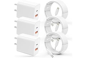 QNTRY USB C Charger iPhone Charger Fast Charging 3Pack【MFi Certified】 20W PD+QC3.0 USB A Dual Port Wall Charger Block with 6FT USB C to Lightning Cable Compatible with iPhone 14 Pro Max/13Pro/12/11/XS/XR/X