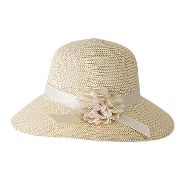 VRTUR Sommer Strandhut Floppy Sonnenhut Damen klappbare Kappe für Reisen, Strand, Outdoor Mode Faltbar Strohhut Sonne Hüte Mi