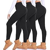 NEW YOUNG 3 Pack Fleece Lined Leggings Women - Seamless High Waist Thermal Winter Tights with Tummy Control Yoga Pants
