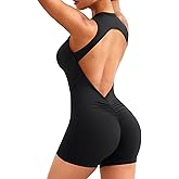 YEOREO Backless Workout Jumpsuits Women One Piece Sleeveless Jumpsuit with Pads Tessia Scrunch Butt Yoga Romper