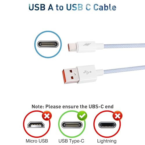 Charging Cable USB C Charger Cord for TOZO Crystal Buds/OpenBuds
