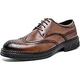 KYOESCAI Mens Oxford Dress Shoes Formal Business Stylish Brogues Derby Lace Up Shoes for Men