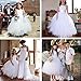 FAYBOX Pageant Wedding Flower Girl Dress Crossed Back Bow Feather Sash Fluffy White 6