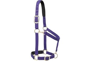 Weaver Leather Padded Adjustable Chin and Throat Snap Halter, 1" Average Horse or Yearling Draft, Solid Purple