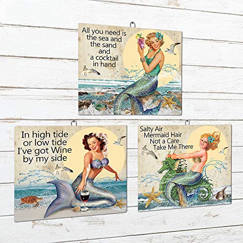 Ohio Wholesale Inc Funny Mermaid Tin Signs Mermaid Beach