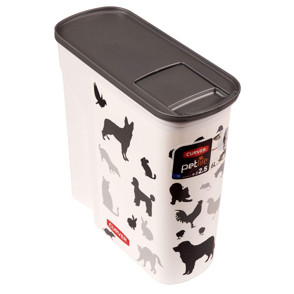 Curver Petlife Pet Food Container White 2.5 kg / 6 Litre For Dogs and