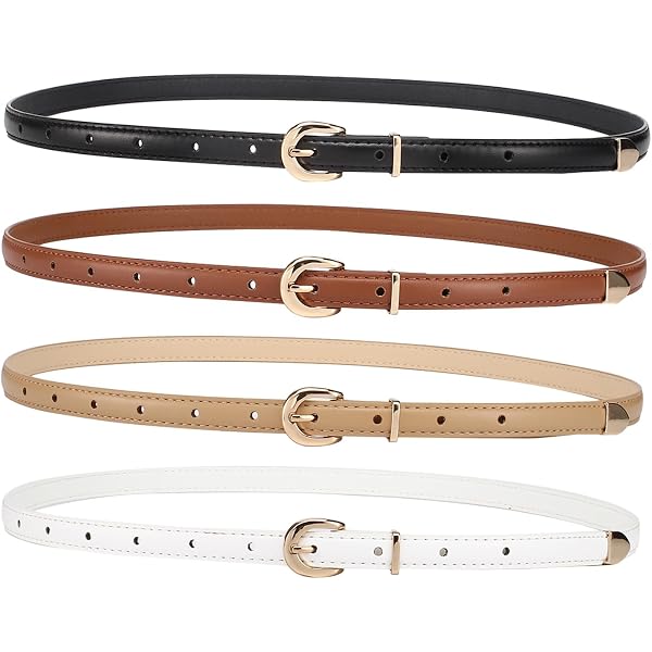 Leather Skinny Women Belt NEW 3 SET Amazon.com: WERFORU 3 Pack Women main image 2