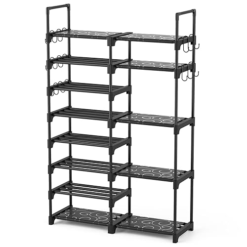 ROJASOP Shoe Rack Organizer, 8-Tier Metal Shoe Rack for Closet