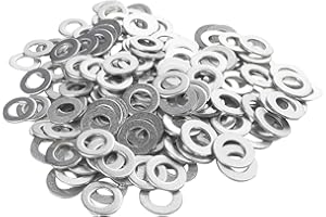 M2.5 Flat Washers,Fajoeda 200Pcs M2.5 304 Stainless Steel Flat Washer for Bolts Screws, M2.5 x5mm x0.5mm
