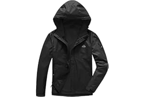 TBMPOY Men's Lightweight Rain Jackets Waterproof Raincoat with Hood Running Cycling Hiking Outdoor Windbreaker