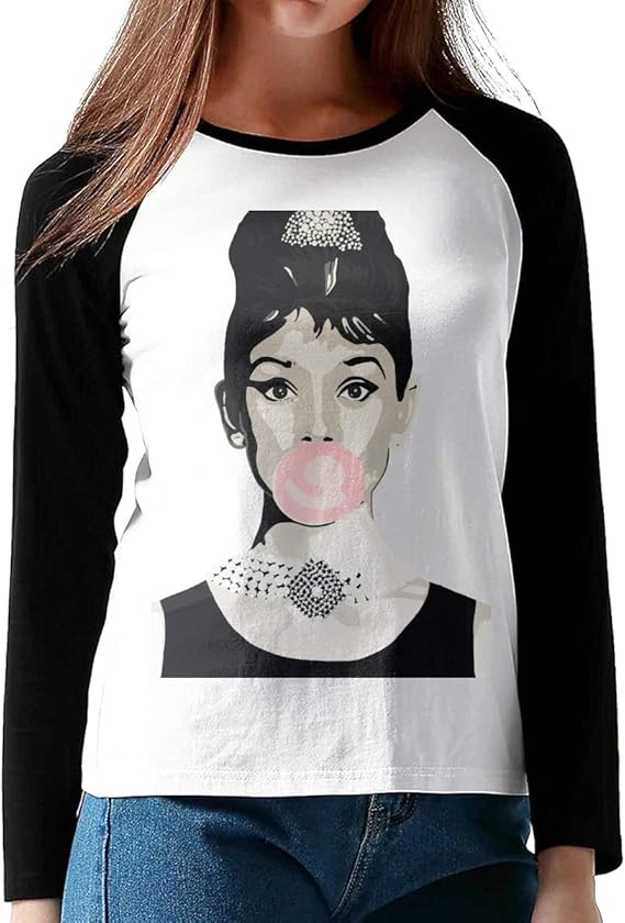 Amazon Co Jp オードリー ヘプバーン Audrey Hepburn Tシャツ レディース 長袖 ラグラン ゆったり プリント スポーツ 丸襟 プリント 柔らかい 春 秋 冬 服 ファッション小物