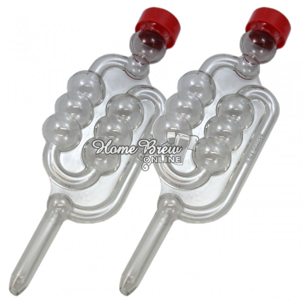 Home Brew Bubbler Airlock 2 Pack (with red dust cap) Amazon.co.uk