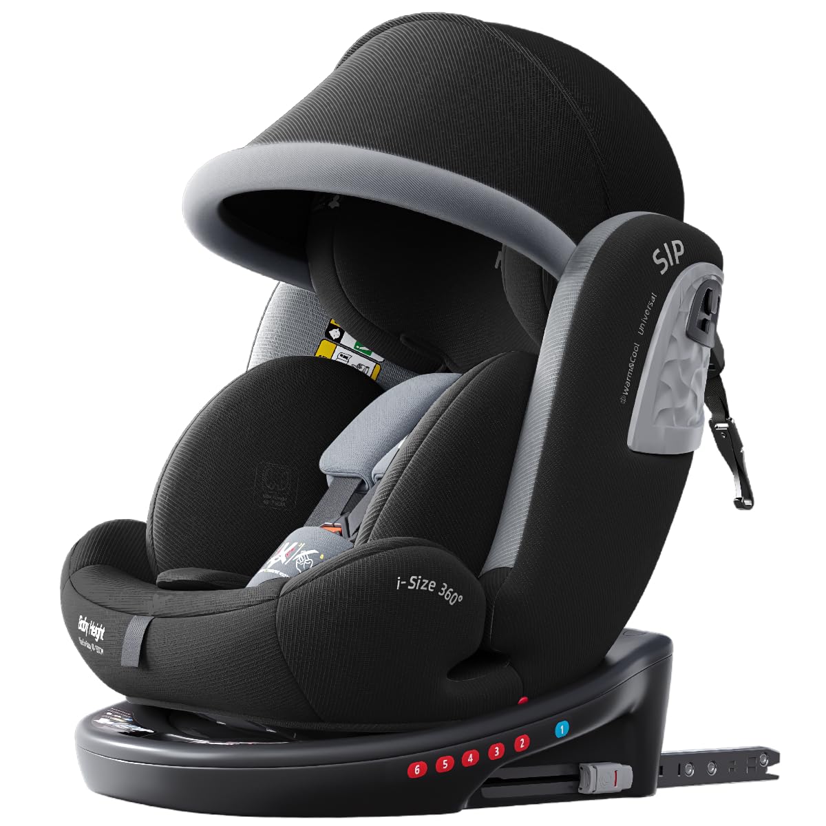 heekin チャイルドシート 360°回転式 ISOFIX固定 R129適合(i-Size) 新生児から12歳までのお子様に最適，角度調整（ブラック）商品画像