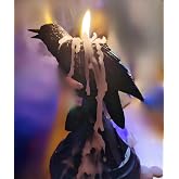 Garden Gothic Candlestick Black Raven Statue Crow Candle Stick Holder Figurine Goth Home Dark Decor(Raven)