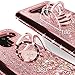LG V50 ThinQ Case, LG V50 Case, Silverback Moving Liquid Holographic Sparkle Glitter Case with Kickstand, Bling Diamond Rhinestone Bumper with Ring Stand Slim Protective Case for LG V50 ThinQ -RD