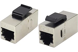 AAOTOKK CAT7 Keystone Jack Ethernet Coupler Cat7 RJ45 Female to Female Keystone High-Speed Ethernet Coupler Connectivity for 