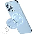 AUROX for MagSafe Base Compatible with PopSocket Phone Grips for iPhone 16/15/14/13/12, Magnetic Base Plate, Removable Socket Grip Base Compatible with MagSafe Cases, Thin Portable Plate, Light Blue