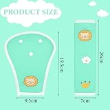 URAQT Car Seat Belt Pads 2PCS Green Lion Pattern Kids Universal Protector view 2