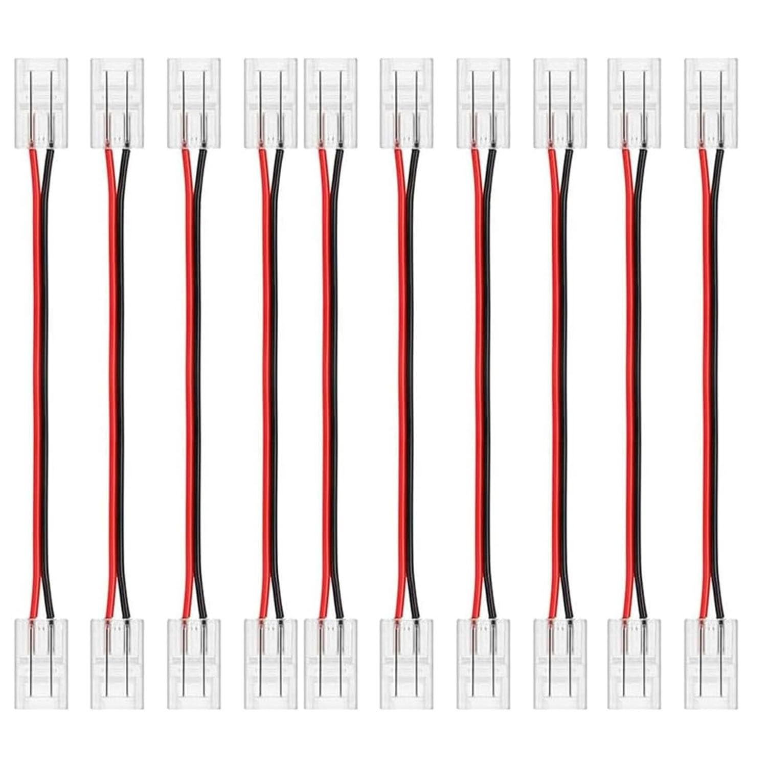 YAJIERUI 10PCS2PIN10mm COB LED Strip Connector kit with Seamless Connector, Jumper Connector, for solderless Adapter of 12V/24V Light Strips