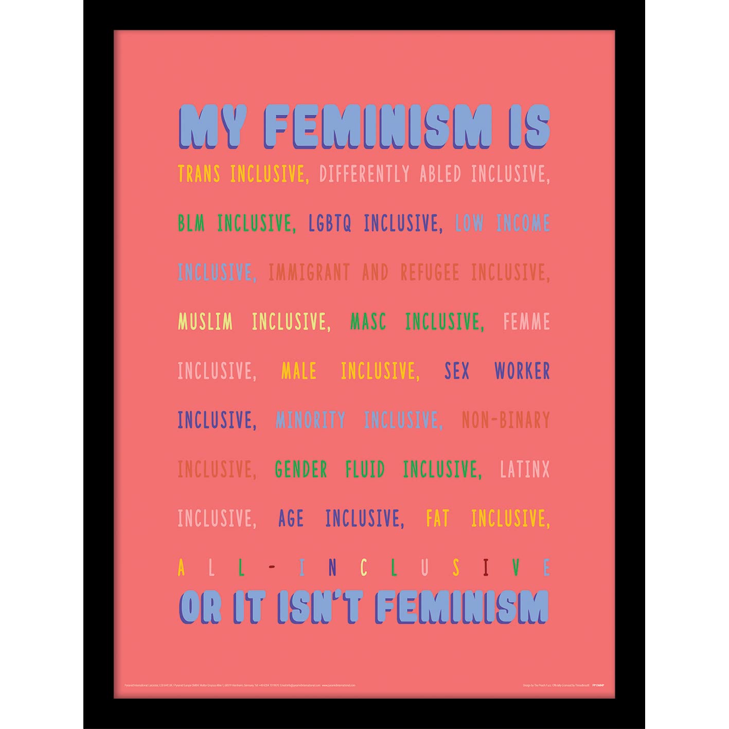 Pyramid International The Peach Fuzz Framed Print (My Feminism Design) 30cm x 40cm - Official Merchandise