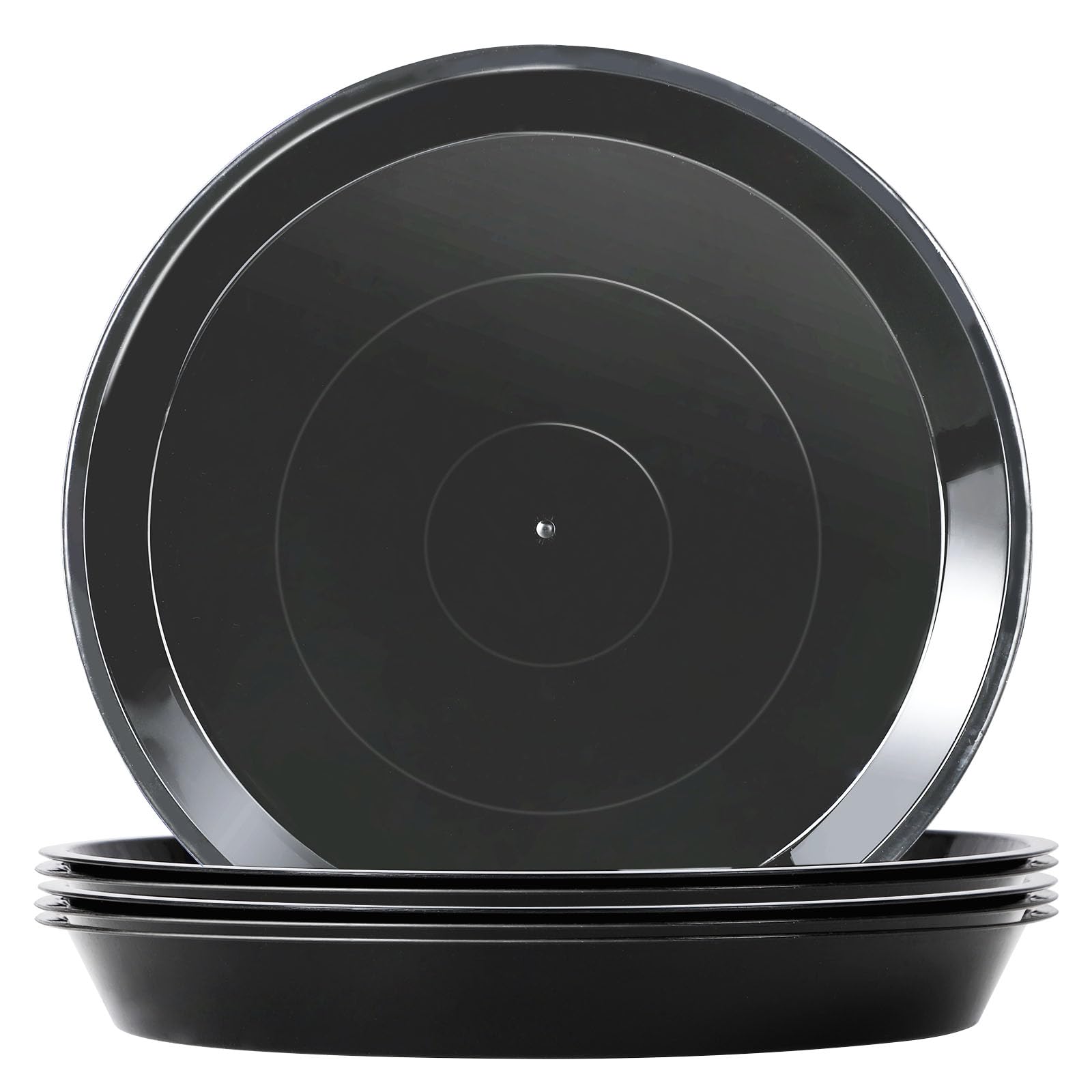 Muzhira 6 Pack Plant Saucers, Flower Pot Drip Trays for Indoor/Outdoor Plants Garden Saucers Plant Pot Saucer Trays, Surface Protection for Household Plants - 11.5cm/Black