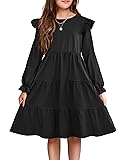 Arshiner Little Girl Dress Fall Long Sleeves Ruffle