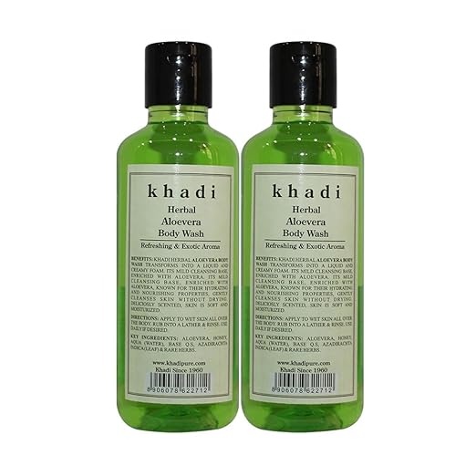 Khadi Herbal Aloevera Body Wash - 210ml (Set of 2)