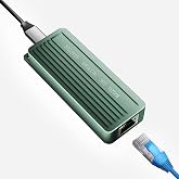 BZIZU USB C to 10GbE Ethernet Adapter, 10G RJ45 Network Dongle, RTL8159 | Realtek chip, Type-C into USB 3.2 Gen 2x2 or Thunderbolt 3, 4 and USB4, six link speeds, Cat6a ready, fanless aluminum LAN