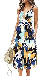OUGES Women's 2025 Midi Summer Spaghetti Strap