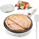 MasterChef Cordless Crepe Maker w Nonstick Dipping Plate plus Electric Base | Includes Recipe Guide &amp; Spatula, Compact Baker Machine for Thin Homemade Crepes, Baked Dessert Treats, Breakfast or Brunch