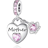 MAVTZRE Family Charms for Charms Bracelet: 925 Sterling Silver Heart Dangle Charms for Bracelets and Necklaces, Birthday Mother's Day Christmas Jewelry Gifts For Women.