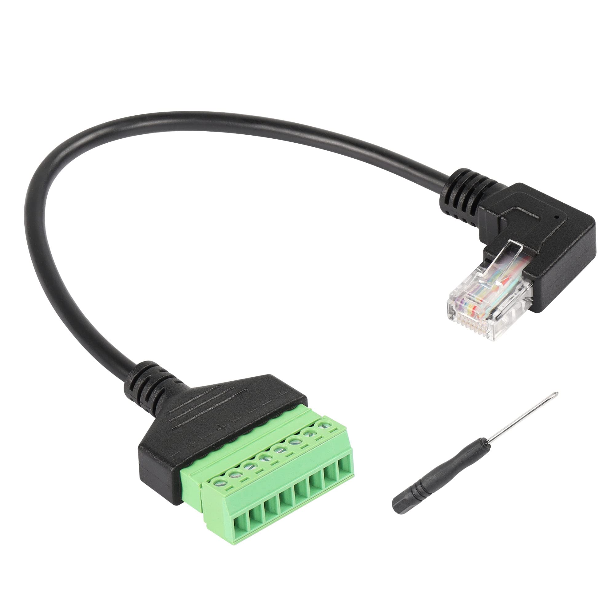 SinLoon RJ45 Screw Terminal RJ45 Male to 8 Pin Screw Block Terminal Solderless Cable for Cat5 /6/7 Ethernet Extender AV CCTV Network Adapter (Right)