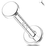 Melighting 16G Helix Earring Sterling Sliver 925 Cartilage Earring Internally Threaded Tragus Earring Flat Back Earring 6/8 mm Helix Piercing