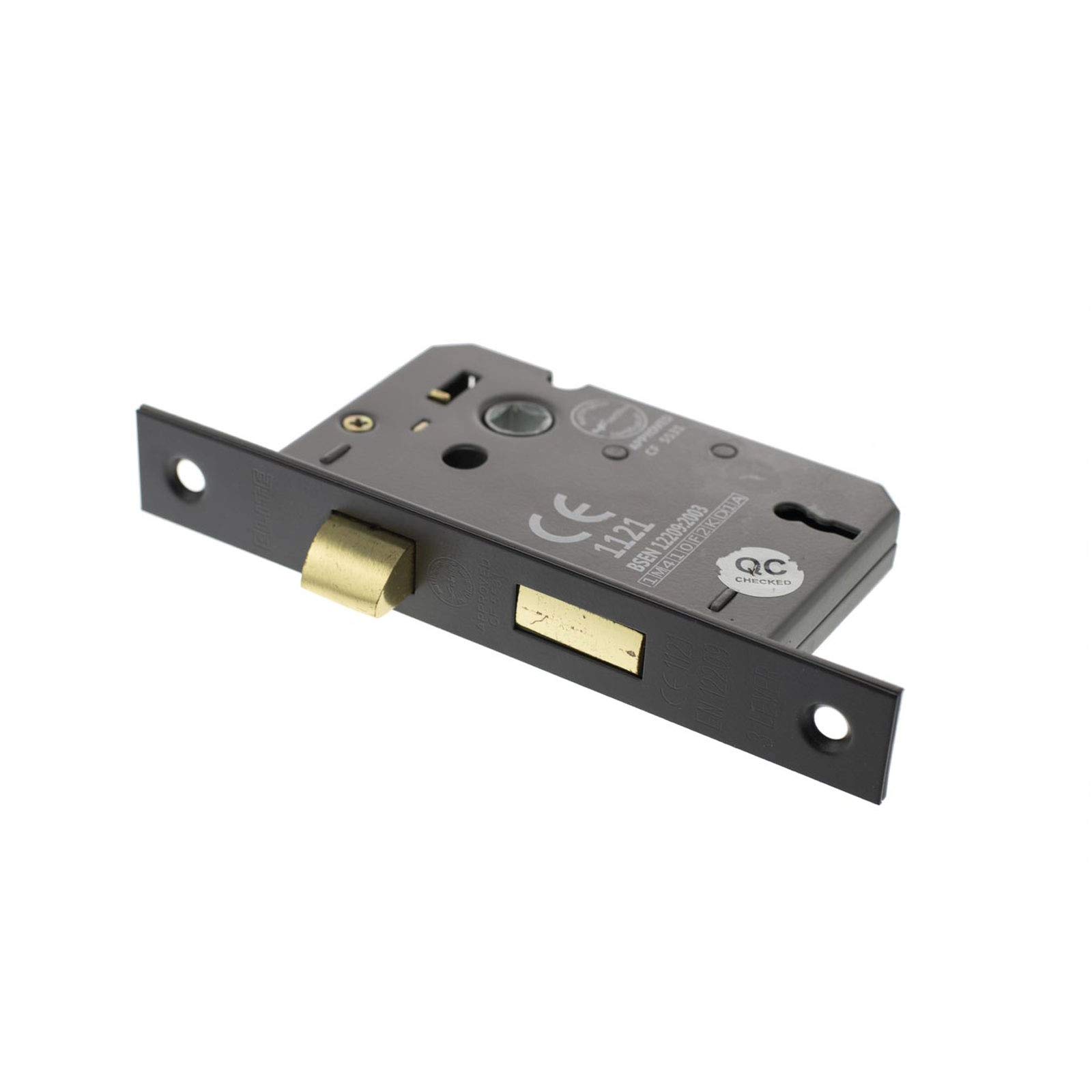 Atlantic 3 Lever Sash Lock - 64mm - Matt Black