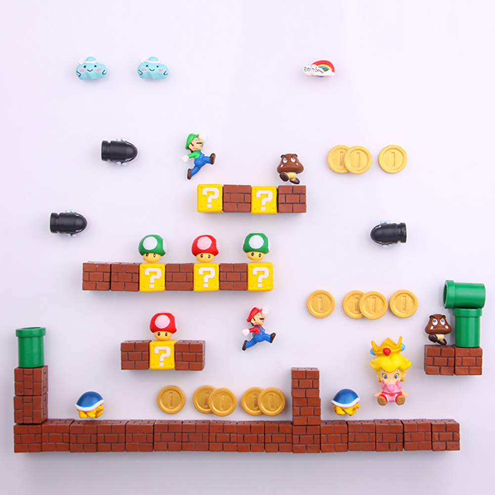 10 pcs Super Mario 3D imanes Nevera Mario Nevera Imán Adhesivo ...