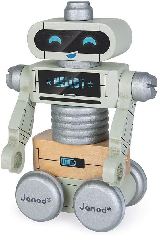 Janod - Brico'kids Wooden Robots - Construction Toy - Teaches Fine Motor Skills and Imagination - Ages 3 and up - J06473 - Image 5