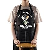 JNIAP Christian Kitchen Apron Christian Kitchen Gifts Bible Verse Apron Taste And See That The Lord Is Good Apron