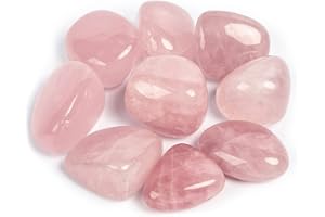 ZenQ 1/2 lb Tumbled Rose Quartz Stones for Wicca, Reiki, and Energy Crystal Healing, Natural Rose Quartz Crystal from Brazil