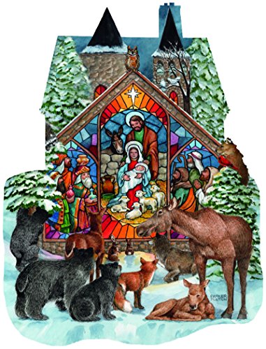 Forest Nativity a 1000 Piece Shaped Jigsaw Puzzle By Sunsout
