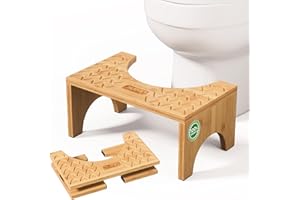 DEANIC Foldable Toilet Potty Stool for Adults, Bathroom Non-Slip Poop Stool,18cm Toilet Assistance Steps Stool for Kids Senio