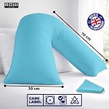 Rohi Orthopaedic V Pillow with Pillowcase Sky Blue 70cm 30cm Anti Allergy view 7