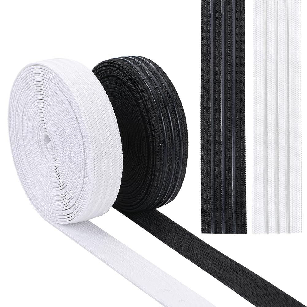 GORGECRAFT 10Yds 20mm Wide Non-Slip Elastic Ribbon 2 Colors 3 Lines Silicone Elastic Gripper Band Stretch Rubbers Elastic Belt for DIY Garment Sewing Crafts Sports Shorts Accessories