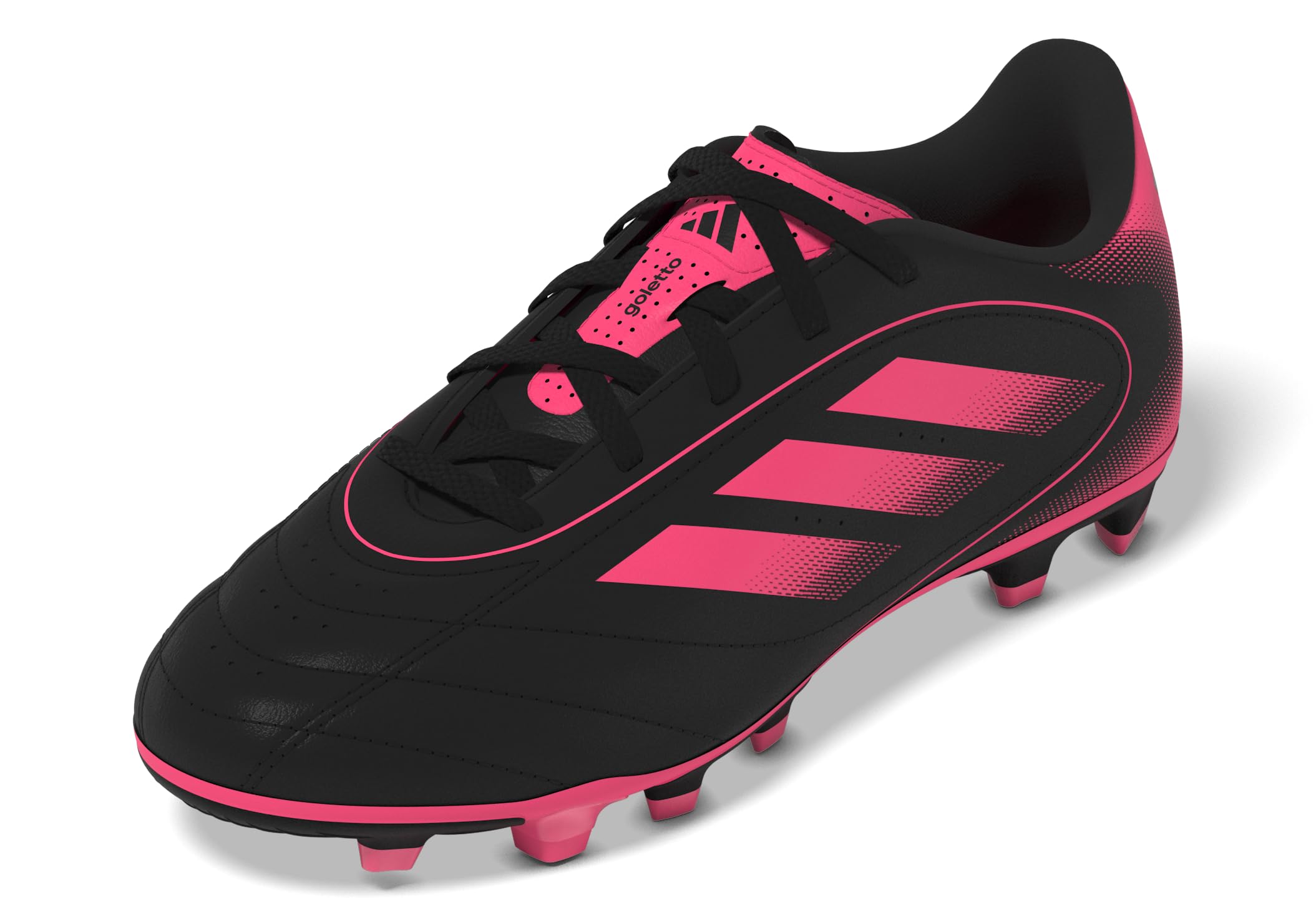 Photo 1 of adidas Unisex-Kids Goletto IX Firm Ground/Multi Ground Soccer, Black/Lucid Pink/Black, 3.5