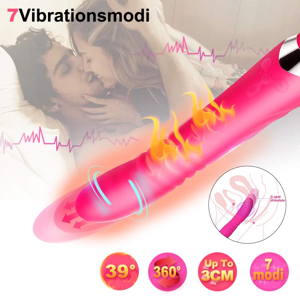 YEVIOR Vibratoren für Sie Magic Wand Massager,Doppelkopf Massagestab mit Erwärmungsfunktion und Stoßfunktion, G-Punkt Klitoris Stimulator, 7 Vibrationsmodi,Medizinisches Silikon