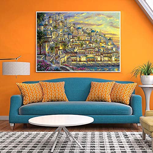 Jigsaw Puzzles for Adults 1000 Piece Puzzle for Adults 1000 Piece - Romantic Greek Town - 1000 Piece Puzzle Large Wooden Puzzles Kids Educational Game Toys Gift for Home Wall Decoration