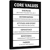 Core Values Quote Motivational Wall Art for Office Inspiration Poster Inspirational Canvas Painting Prints Wall Pictures for Living Room Home Decor Framed Artwork [12''W x 18''H], 12x18 Inch