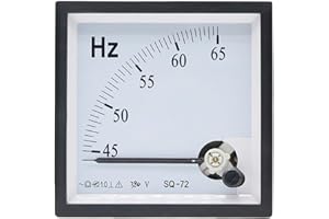 FIONEL SQ-72-HZ Pointer Type AC 100/220V/380V Analog Panel Frequency Meter Tester Gauge Hz Indicator 45-55Hz 45-65Hz 55-65Hz 72x72mm 1Pcs (Color : 45-65Hz, Size : 380V)