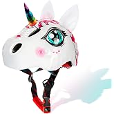 Unicorn Toddler and Kids Bike Helmet Multi-Sports Girl Helmet | Adjustable and Multi-Sport, For Child Boys and Girls, For Bicycle Skateboard Skating Scooter, With Rear Light