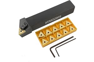 1" MTJNR 2525M16 + 10PCS TNMG331-MA Lathe External Turning & Profiling Tool Holder Main Angle 93° Holder Lathe Cutting Tools 